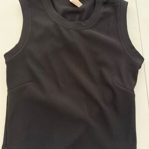 Cute black Ribbed Tank Top